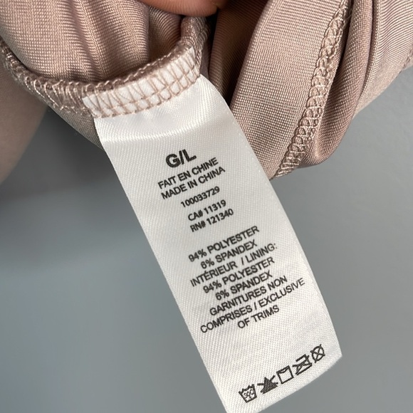 Dynamite Sienna Cami Crop Top Sphinx Nude Double Layer Silky Spaghetti Straps L - Picture 8 of 11